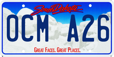 SD license plate 0CMA26
