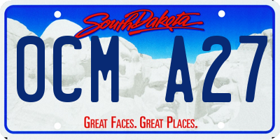 SD license plate 0CMA27