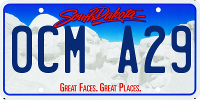 SD license plate 0CMA29