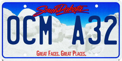 SD license plate 0CMA32