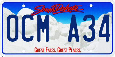 SD license plate 0CMA34