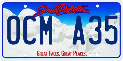 SD license plate 0CMA35