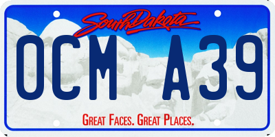 SD license plate 0CMA39