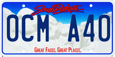 SD license plate 0CMA40