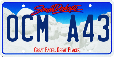 SD license plate 0CMA43