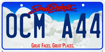 SD license plate 0CMA44