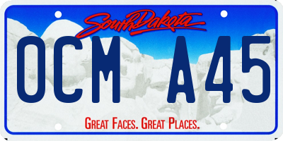 SD license plate 0CMA45