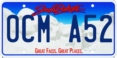 SD license plate 0CMA52