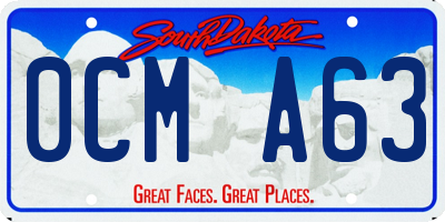 SD license plate 0CMA63