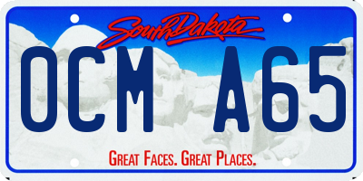 SD license plate 0CMA65