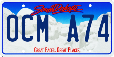 SD license plate 0CMA74