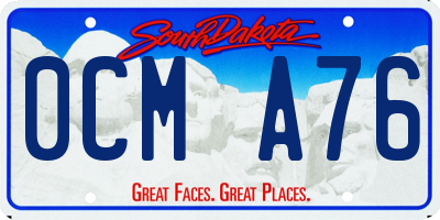 SD license plate 0CMA76
