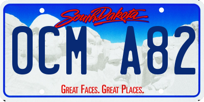 SD license plate 0CMA82
