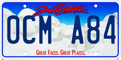 SD license plate 0CMA84