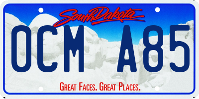 SD license plate 0CMA85