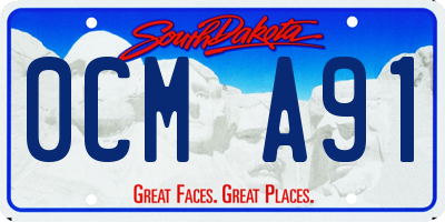 SD license plate 0CMA91