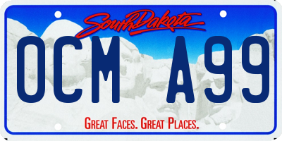 SD license plate 0CMA99