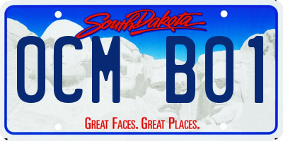 SD license plate 0CMB01