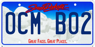 SD license plate 0CMB02
