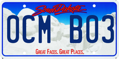 SD license plate 0CMB03