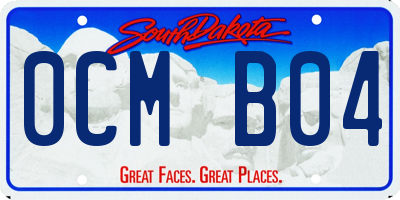 SD license plate 0CMB04