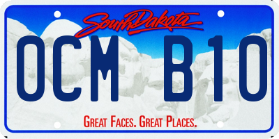 SD license plate 0CMB10