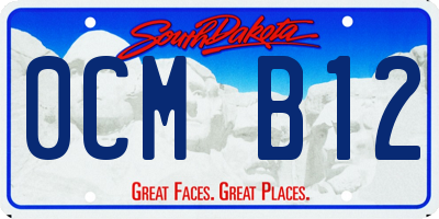 SD license plate 0CMB12