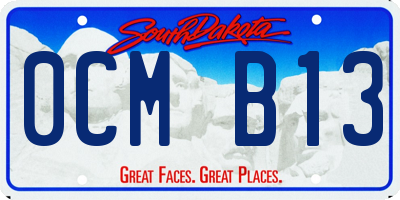 SD license plate 0CMB13