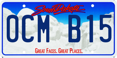 SD license plate 0CMB15
