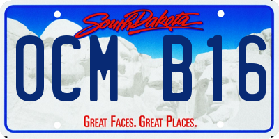 SD license plate 0CMB16