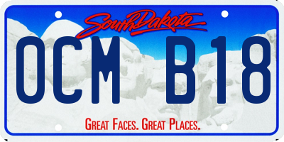 SD license plate 0CMB18