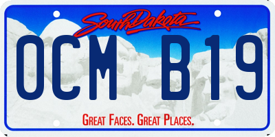 SD license plate 0CMB19
