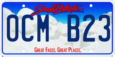 SD license plate 0CMB23