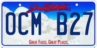 SD license plate 0CMB27