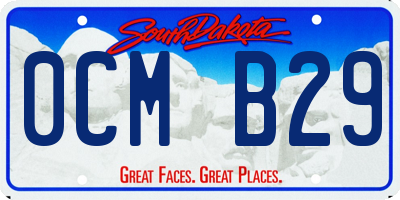 SD license plate 0CMB29
