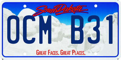 SD license plate 0CMB31