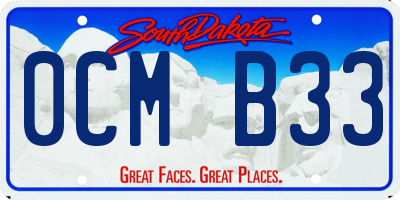 SD license plate 0CMB33