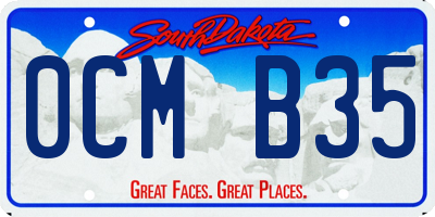 SD license plate 0CMB35