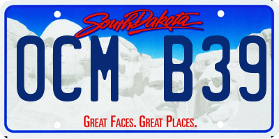 SD license plate 0CMB39