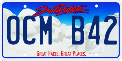 SD license plate 0CMB42