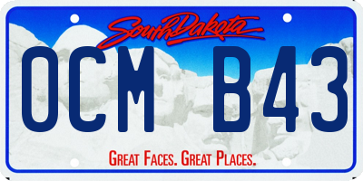 SD license plate 0CMB43