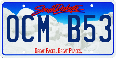 SD license plate 0CMB53