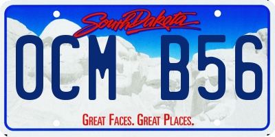 SD license plate 0CMB56