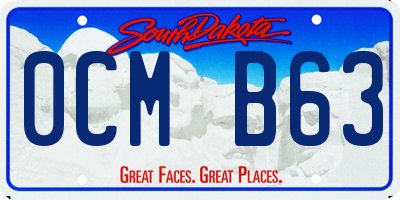 SD license plate 0CMB63
