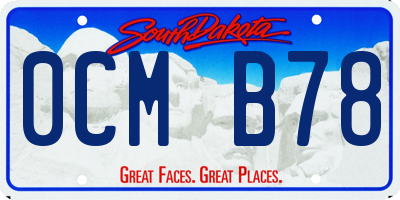 SD license plate 0CMB78