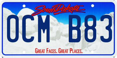 SD license plate 0CMB83