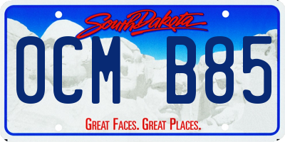 SD license plate 0CMB85