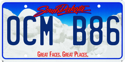 SD license plate 0CMB86
