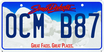 SD license plate 0CMB87