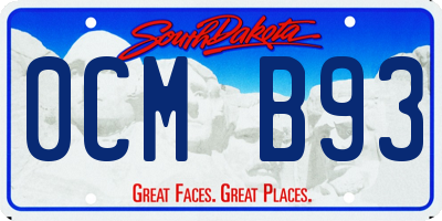 SD license plate 0CMB93